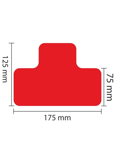 Vloermarkering T-Profiel - Rood - Set Van 25 Stuks 1