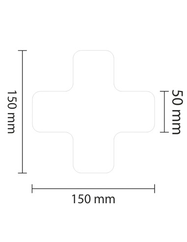 Vloermarkering kruisprofiel - wit - set van 25 stuks 1