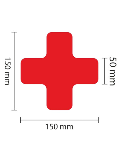 Vloermarkering Kruisprofiel - Rood - Set Van 25 Stuks 1