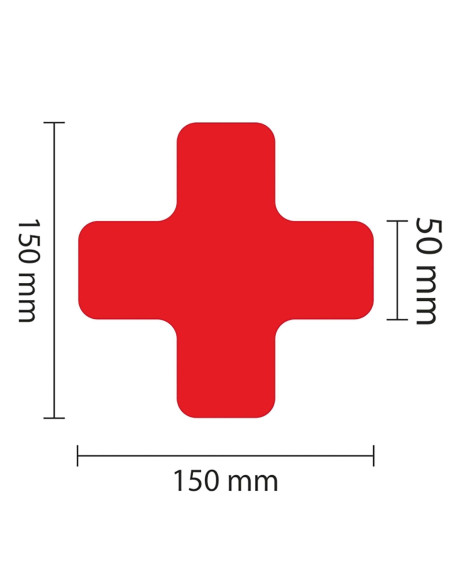Vloermarkering Kruisprofiel - Rood - Set Van 25 Stuks 1