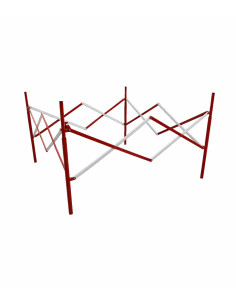 Strellis Metalen Schaarhek 4-Zijdig Rood/Wit Opvouwbaar 1