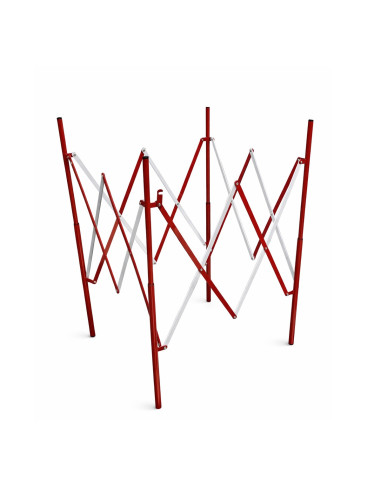 Strellis Metalen Schaarhek 4-Zijdig Rood/Wit Opvouwbaar 4