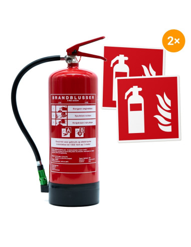Voordeelpakket Schuimblusser PFAS vrij AB 6 liter + 2 Brandblusserborden online kopen?