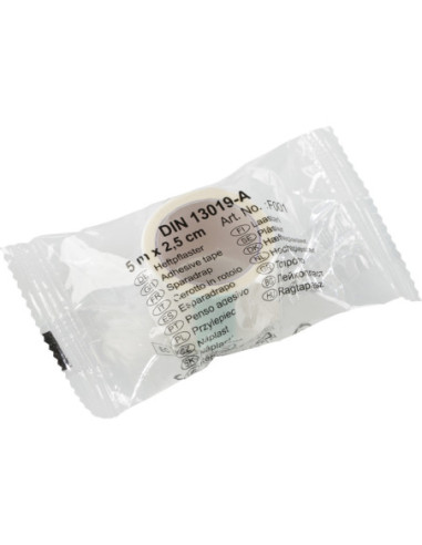 Hechtpleister DIN 13019, beige - 2,5 cm x 5 m - 5 rollen kopen? Bestel nu!