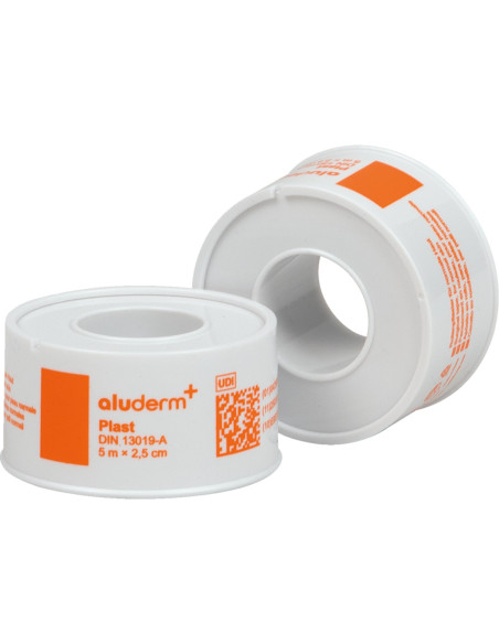 Aluderm Plast hechtpleister DIN 13019, beige, 5 m x 2,5 cm, 5 rollen kopen? Bestel nu!