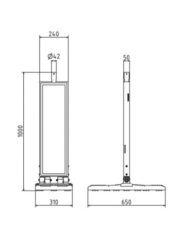 Klapbaken, dubbelzijdig rechts-/linkswijzend, rood/wit - 1000 mm kopen? Bestel nu!