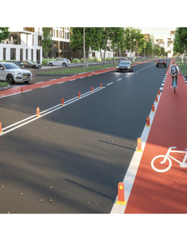 Flexibele rijbaanbegrenzer, overrijdbaar - rubber - geel/rood - 285 mm kopen? Bestel nu!