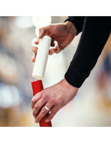 Afzetpaal Clever met voet en kettingogen - rood/wit - 900 mm kopen? Bestel nu!