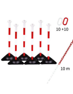 Afzetpalenset Clever, rood/wit - met ketting 10 m kopen? Bestel nu!