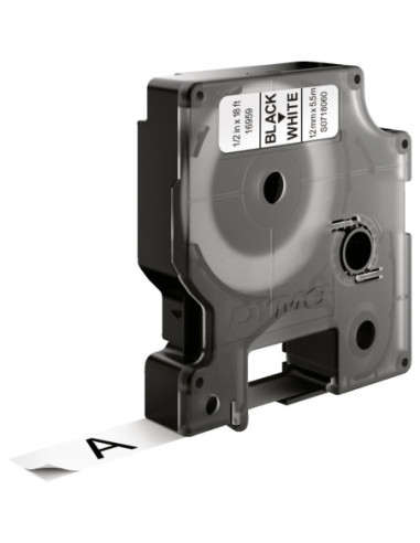 Dymo labelcassette polyester, wit met zwarte print - 5,5 meter kopen? Bestel nu!