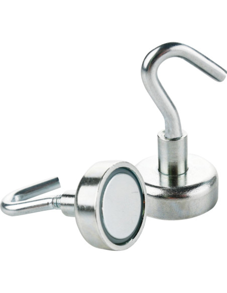 Magneethaak, zink, Ø 20 mm - draagvermogen 10 kg - 2 stuks kopen? Bestel nu!