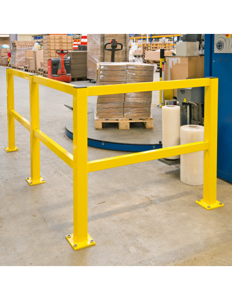 Magazijn railing S-Line begin-/eindpaal, gecoat, geel kopen?