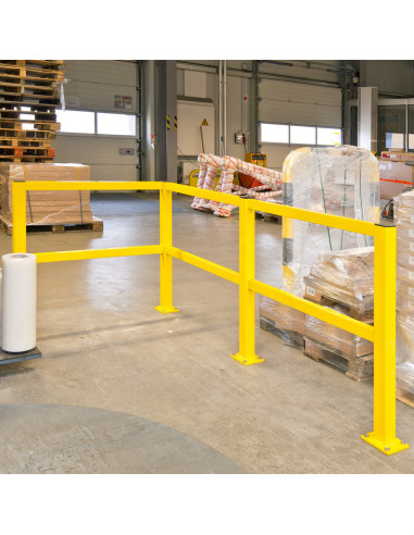 Magazijn railing S-Line middenpaal, gecoat, geel kopen?