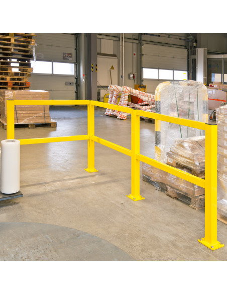 Magazijn railing S-Line middenpaal, gecoat, geel kopen?