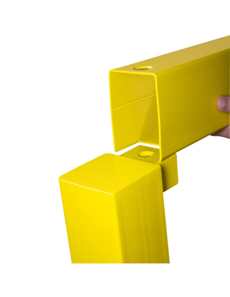 Magazijn railing XL-Line begin-/eindpaal 500 mm, gecoat, geel kopen?