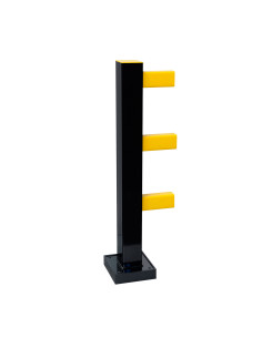 Magazijn railing HYBRID begin-/eindpaal, gecoat, zwart kopen?