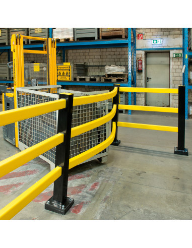 Magazijn railing HYBRID hoekpaal, gecoat, zwart kopen?