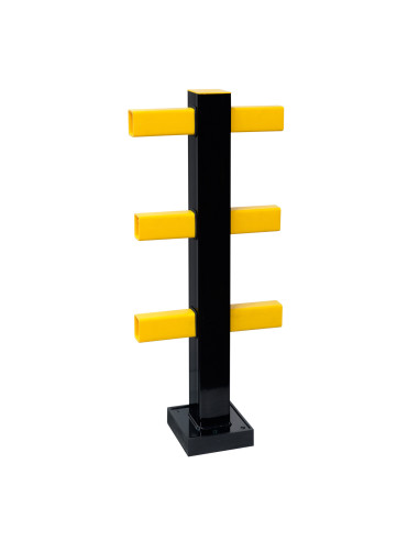 Magazijn railing HYBRID middenpaal, verzinkt en gecoat, zwart kopen?