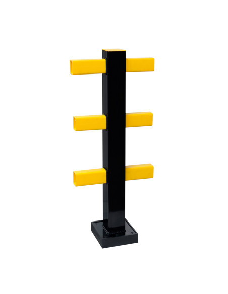 Magazijn railing HYBRID middenpaal, verzinkt en gecoat, zwart kopen?