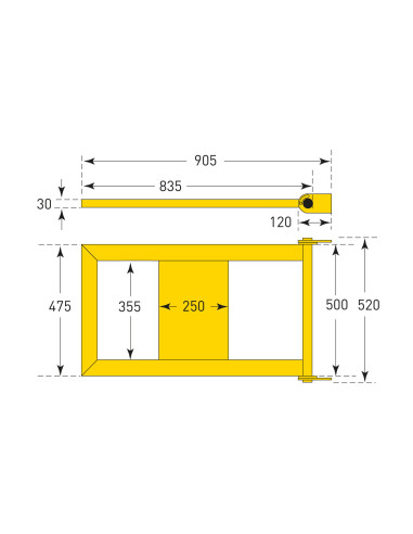 Deur met gasdrukveer voor magazijn railing S-Line, gecoat, geel kopen?