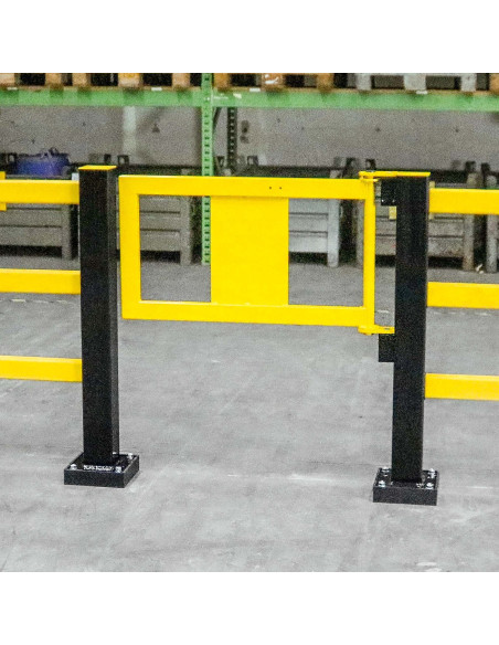 Deur met gasdrukveer voor magazijn railing HYBRID, zwart geel kopen?