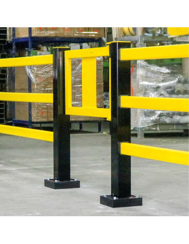 Deur met gasdrukveer voor magazijn railing HYBRID, zwart geel kopen?