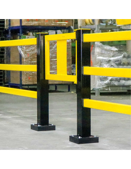 Deur met gasdrukveer voor magazijn railing HYBRID, zwart geel kopen?