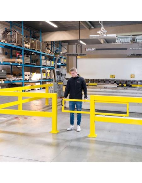 Schuifdeur voor magazijn railing XL-Line, gecoat, geel kopen?