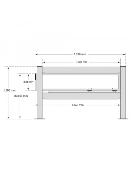 Schuifdeur voor magazijn railing XL-Line, gecoat, geel kopen?