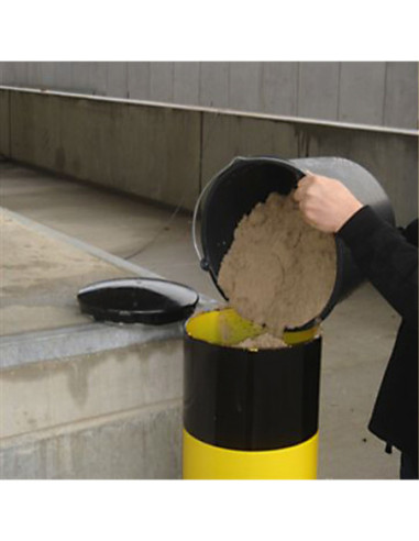 Rampaal 3XL Ø323 mm op voetplaat, verzinkt en gecoat, geel zwart kopen?