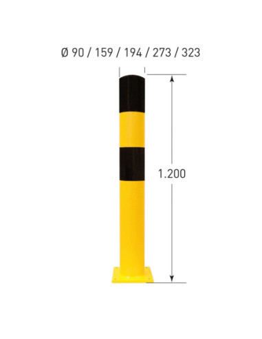 Rampaal S Ø90 mm op voetplaat, verzinkt en gecoat kopen?