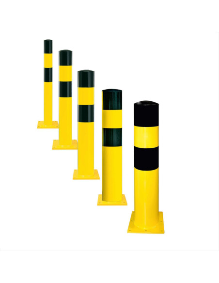 Rampaal XL Ø194 mm op voetplaat, verzinkt en gecoat, geel zwart kopen?