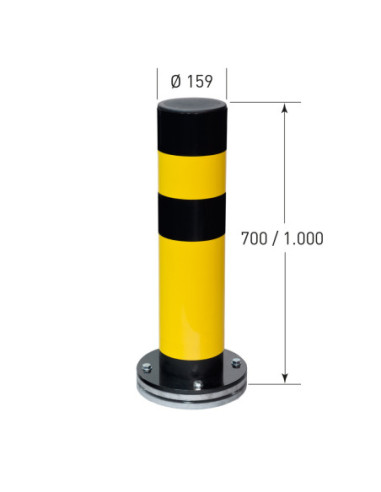 Verende en draaiende rampaal SWING Ø159 mm, gecoat, geel zwart kopen?