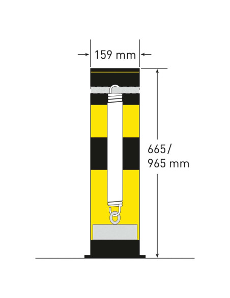 Verende rampaal SWING Ø159 mm, verzinkt en gecoat, geel zwart kopen?