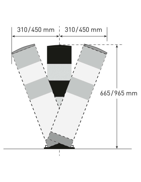 Verende rampaal SWING Ø159 mm, verzinkt en gecoat, geel zwart kopen?