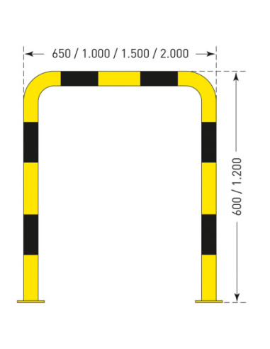 Beschermbeugel XL, verzinkt en gecoat, geel zwart kopen?