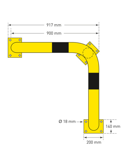 Hoekbeschermbeugel XL, gecoat, geel zwart kopen?