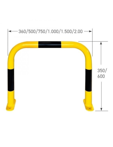 Beschermbeugel M 1000 x 600 mm, verzinkt en gecoat, geel zwart kopen?