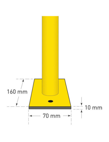 Beschermbeugel Ø48 mm op voetplaten, gecoat, geel zwart kopen?