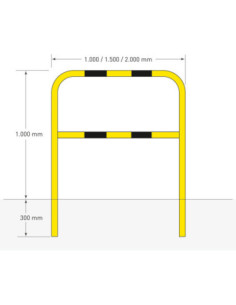 Beschermbeugel Ø48 mm om in te betonneren, uitneembaar, gecoat, geel zwart kopen?