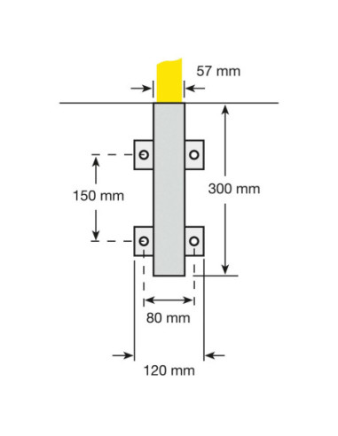 Beschermbeugel Ø48 mm om in te betonneren, uitneembaar, gecoat, geel zwart kopen?
