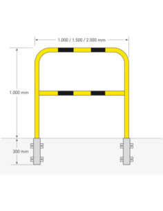 Beschermbeugel Ø48 mm om in te betonneren, uitneembaar, verzinkt en gecoat, geel zwart kopen?