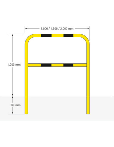 Beschermbeugel Ø48 mm om in te betonneren, uitneembaar, verzinkt en gecoat, geel zwart kopen?