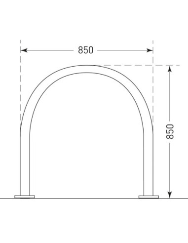 Aanleunbeugel DE RONDE 850 x 850 mm op voetplaten, verzinkt kopen?