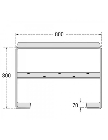 Aanleunbeugel GILA 800 x 800 mm op voetplaten, met kniebeugel kopen?