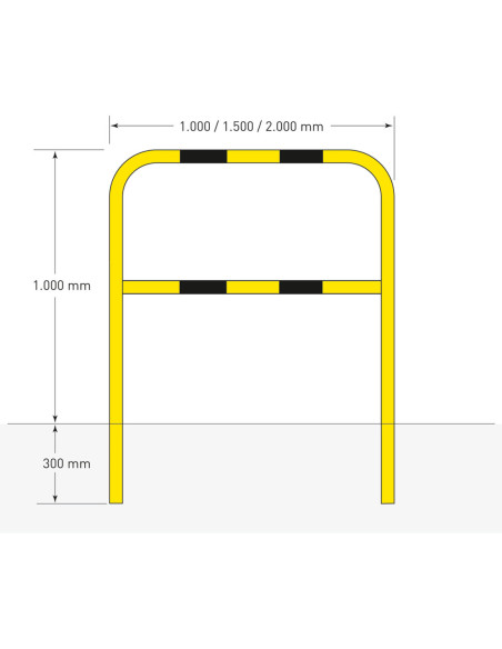 Beschermbeugel Ø48 mm om in te betonneren, uitneembaar, gecoat, geel zwart kopen?