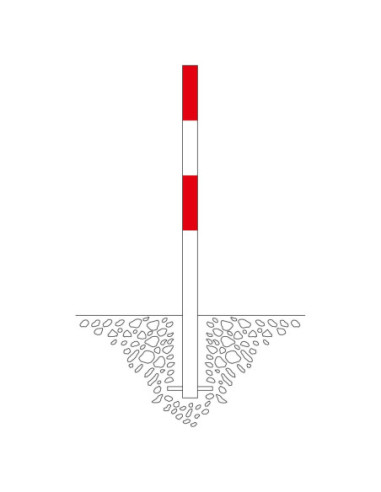 Vaste afzetpaal Ø60 mm, om in te betonneren, gecoat, rood wit kopen?