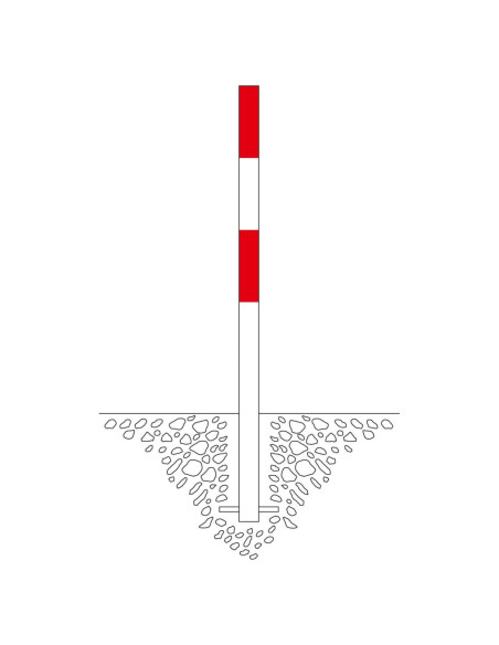 Vaste afzetpaal Ø60 mm, om in te betonneren, gecoat, rood wit kopen?