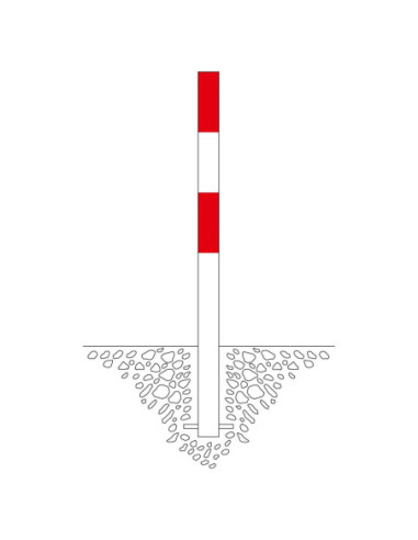 Vaste afzetpaal Ø76 mm, om in te betonneren, gecoat, rood wit kopen?