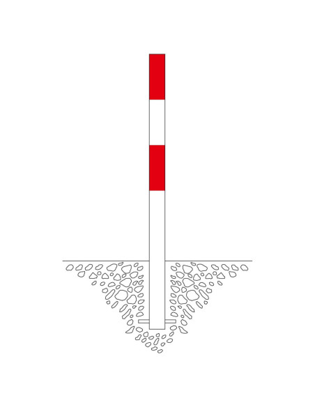 Vaste afzetpaal Ø76 mm, om in te betonneren, gecoat, rood wit kopen?